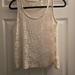 Forever 21 Ivory floral lace tank top. Size small